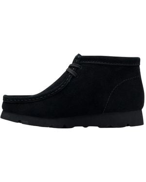 Clarks Schwarzer wallabee boot gtx vibram sohle