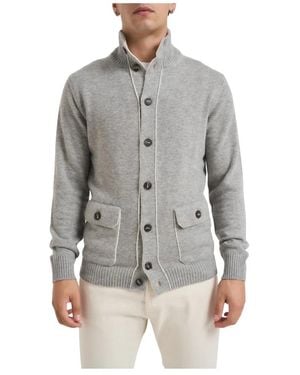 Kangra Truien & Vesten ,Grijs ,Wol Cardigan Met Knoopsluiting