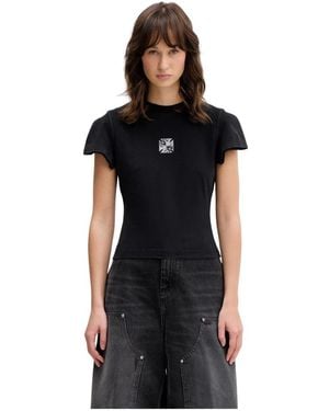 Vetements Tops ,Zwart ,Katoen Biker Cross T-Shirt