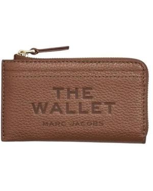 Marc Jacobs Leren Portemonnee Met Rits Boven - Bruin