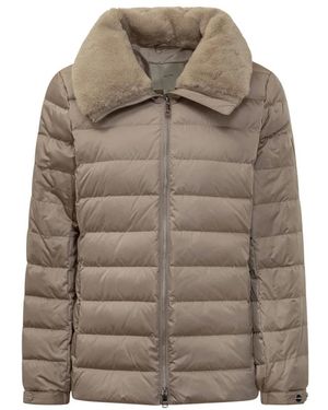 Calvin Klein Jassen ,Satijn Korte Pufferjas Met Satijnglans - Bruin