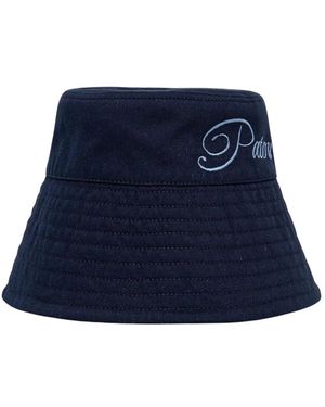 Patou Accessoires ,Blauw ,Katoen Bucket Hat Met Logo-Borduring