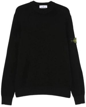 Stone Island Round-Neck Knitwear - Black