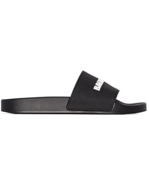 Balenciaga Schwarze logo pool-slides