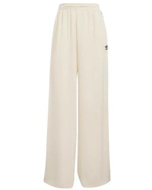 adidas Fitness ,Polyester Adicolor Satin Wide Leg Trainingsbroek - Naturel