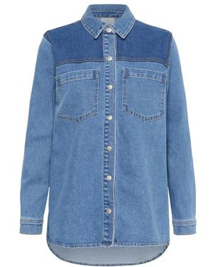 Kaffe Lichtblauwe Denim Shirt Met Zakken