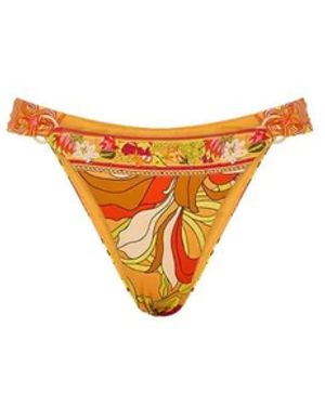 CAMILLA Retro Bloemen Bikini Broekjes - Metallic