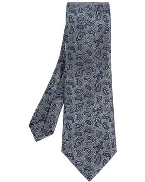 Etro Seidenjacquard-Krawatte Mit Mikro-Paisley-Motiv - Grau
