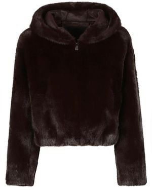 Pinko Jassen ,Bruin ,Gasteria Jas Van Imitatiebont - Zwart
