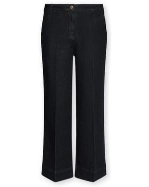 Elena Miro Cropped Wijde Jeans - Zwart