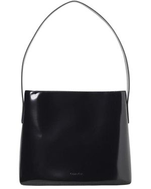 Calvin Klein Schwarze Lackleder Schultertasche