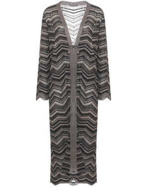D.exterior Lange Strickjacke - Grau