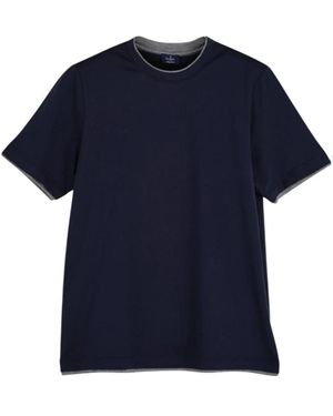 Barba Napoli Korte Mouw Katoenen T-Shirt - Blauw