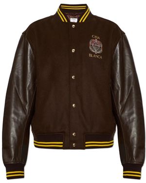 CASABLANCA Jassen ,Bruin ,Wol Celestial Pyramid Wol & Leder Varsity Jacket