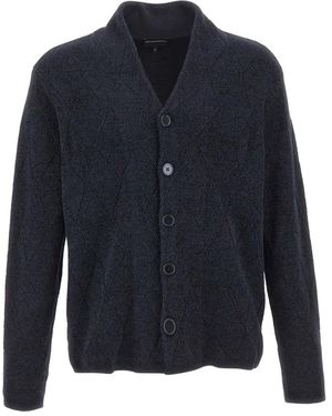 Emporio Armani Truien & Vesten ,Blauw ,Wol Truien Blauw