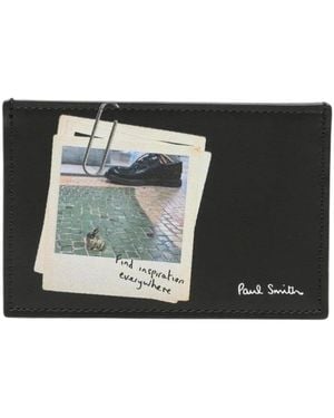 Paul Smith Accessoires ,Zwart ,Leer Signature Stripe Card Holder