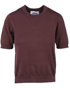 Alpha Studio Round-Neck Knitwear - Viola