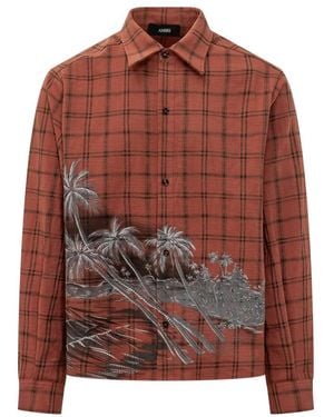 Amiri Kurzarm-Rundhals-T-Shirt - Braun