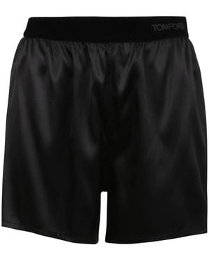Tom Ford Stretch Seiden-Satin Pj Shorts - Schwarz