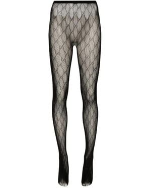 Gucci Mesh G-Logo Strumpfhose, Schwarz, Super-Skinny - Grau