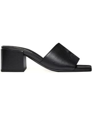 Courreges Schoenen ,Zwart ,Sandalen Met Vierkante Open Teen