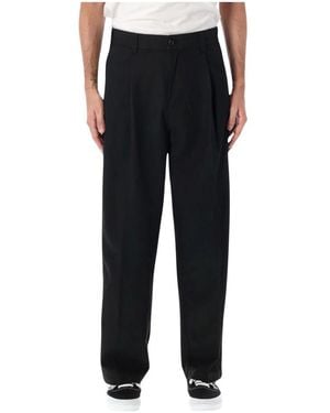 Obey Broeken ,Zwart ,Polyester Dean Pleated Pant