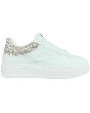 Alberto Guardiani Weiße Low-Top-Sneaker - Blau