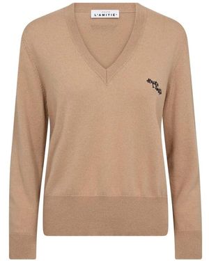 Haute L'Amitié V-Neck Knitwear - Neutro