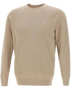 Sun 68 Round-Neck Knitwear - Natural