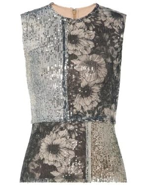 Maison Margiela Floral Sequin Top - Grau
