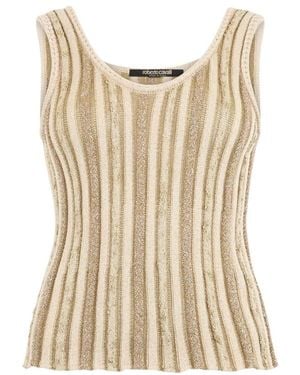 Roberto Cavalli Sleeveless Tops - Natural
