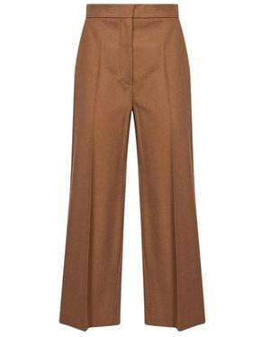 Max Mara Cropped Wide Hosen - Braun