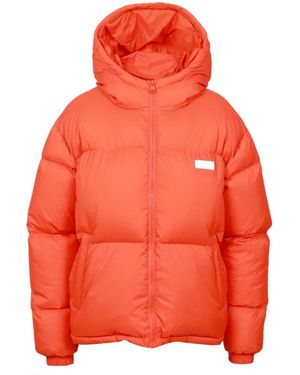 MSGM Jassen ,Oranje ,Nylon Ripstop Nylon Down Jacket