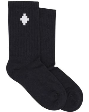 Marcelo Burlon Cross Embroidered Stretched Socks - Zwart