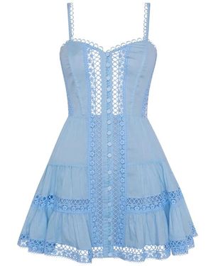 Charo Ruiz Kleedjes ,Blauw ,Katoen Lenora Mini Jurk