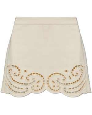 Ulla Johnson Rokken ,Denim Cadiz Eyelet Denim Rok - Naturel