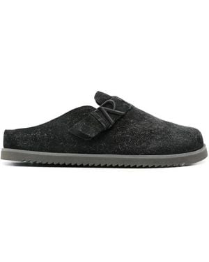 Represent Schwarze wildleder-mules mit schnallendetail