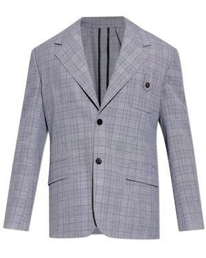 Versace Wollblazer Mit Karomuster - Blau