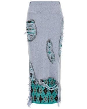 Moschino Gedekonstrueerde Argyle Rok - Blauw