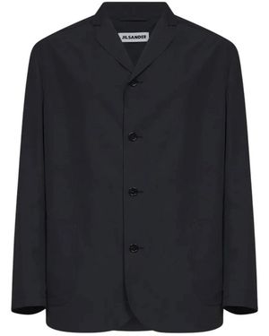 Jil Sander Single-Breasted Boxy Jacket - Blauw