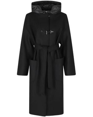 Fay Jassen ,Zwart ,Wol Toggle Coat Vestaglia