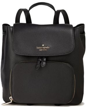 Kate Spade Mittelgroßer flap rucksack schwarz leder