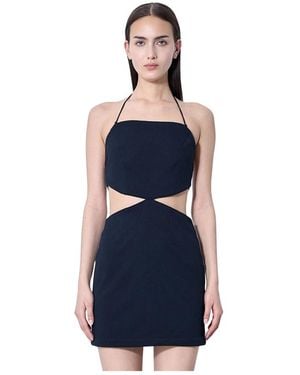 ROKH Cut-Out Mini Dress - Blau