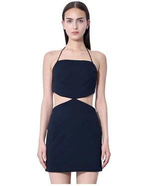 ROKH Kleedjes ,Blauw ,Polyester Cut-Out Mini Jurk