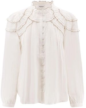 Isabel Marant Weiße Bluse Mit Rüschen