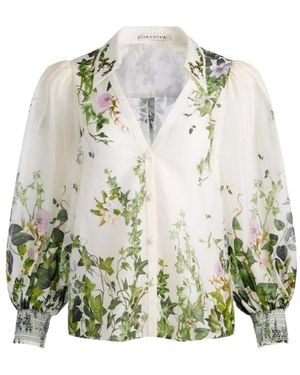 Alice + Olivia Witte Zijde & Nylon Shirt - Groen
