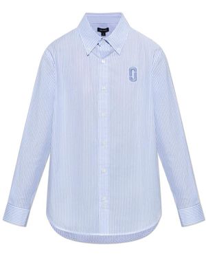 Marc Jacobs Overhemden ,Blauw ,Katoen Shirt Met Streepjespatroon