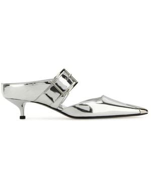 McQueen Heeled Mules - White