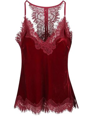 Gold Hawk Sleeveless Tops - Red