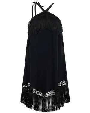 LES FILLES D'EVA Kurzes Kleid Mit Fransen - Schwarz